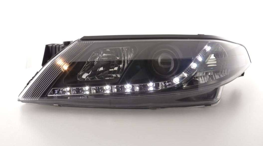 FK LED DRL Angel Eye Lightbar Halo headlights Renault Laguna G 01-05 black LHD