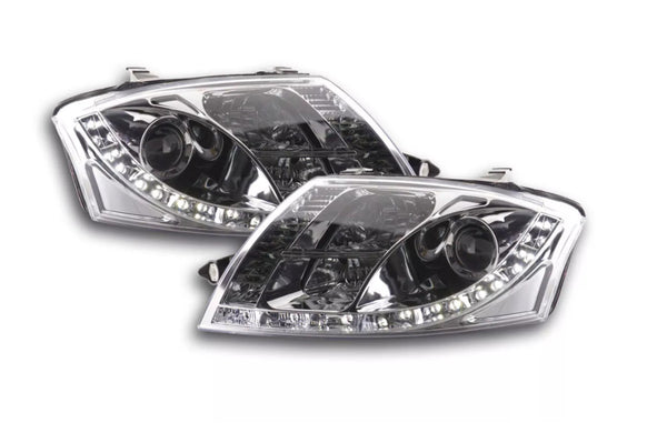 FK Pair LED DRL Projector headlights Audi TT 8N 99-05 chrome 1.8 3.2 Quattro LHD