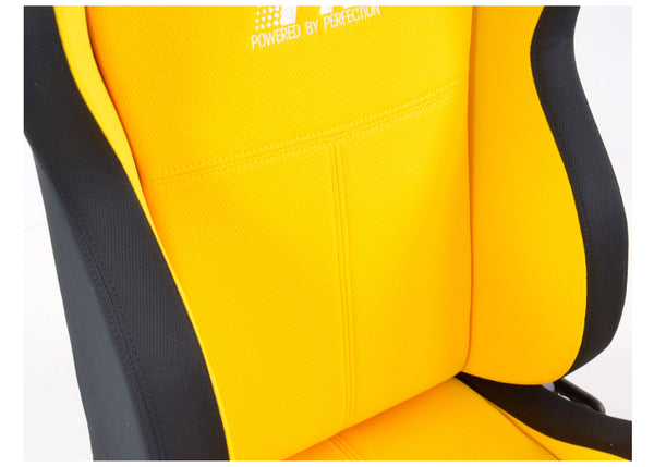 FK Pair Universal Reclining Bucket Sports Seats - Race Black & YELLOW Edition