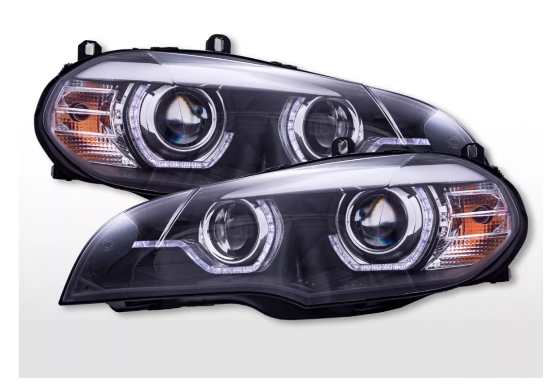 FK Pair LED DRL Projector Halo Lightbar headlights BMW X5 F15 2008-2010 LHD