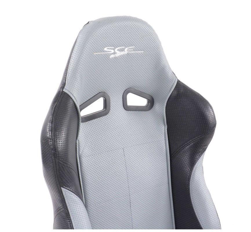 SCE Sportive Universal Reclining Bucket Sports Seats Grey Edition Perforated SL