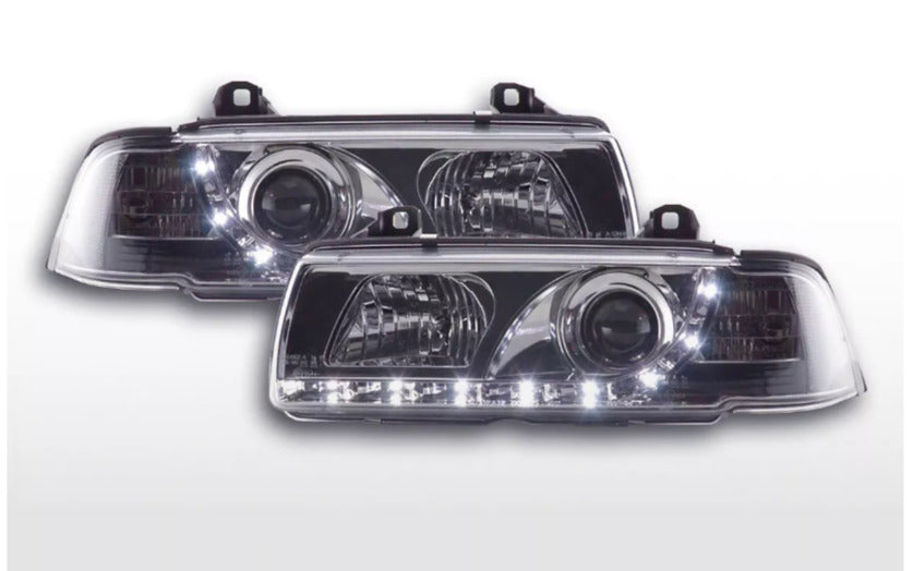 FK LED DRL Headlights Halo Ring BMW 3-Series E36 Coupe Cabrio 92-98 chrome