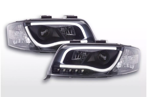 FK LED Headlights LED DRL Lightbar A6 C5 4B 97-01 Black S6 S-Line LHD