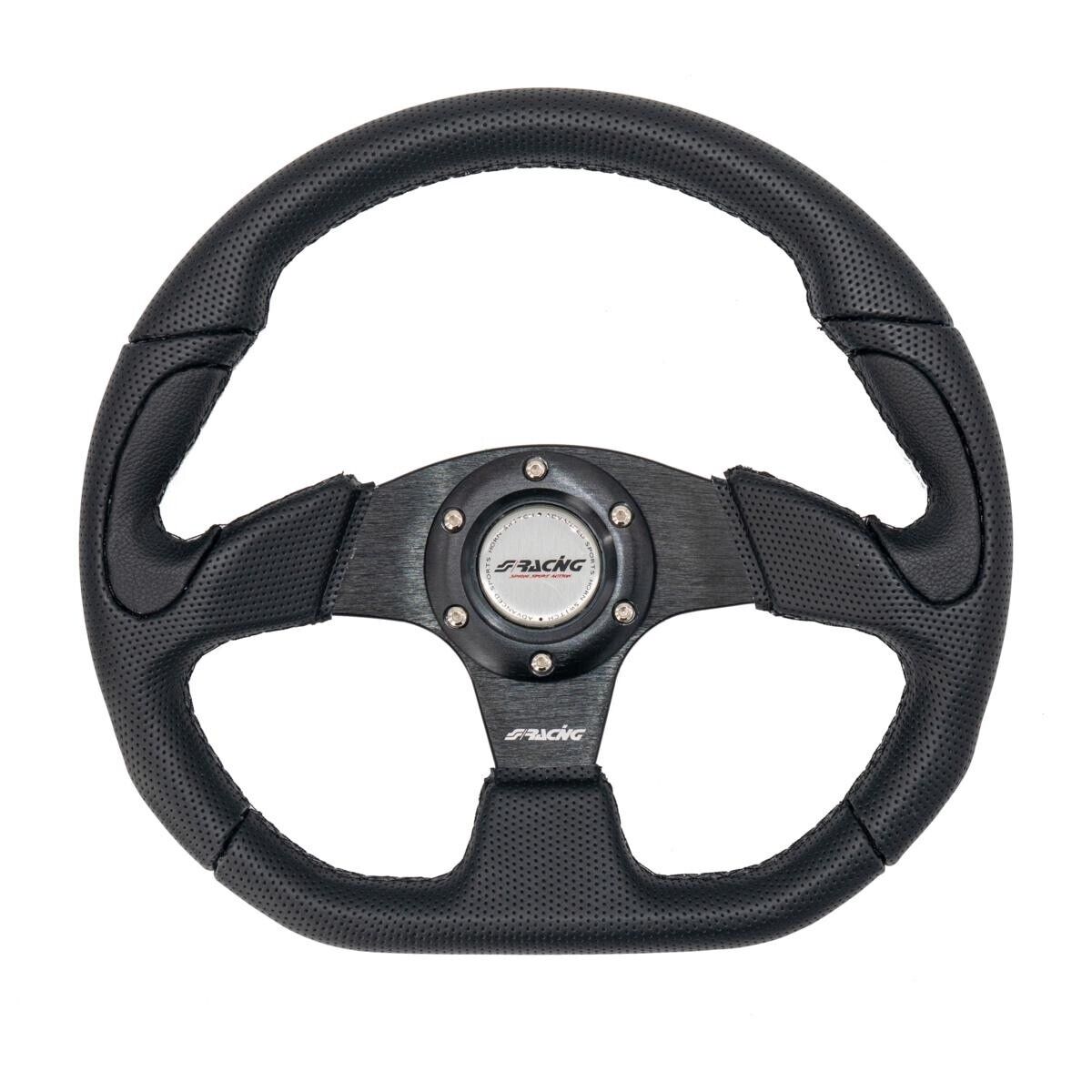 Simoni Racing X2330PUN/P Universal Steering WHEEL Black Flat Arch Bottom 330mm