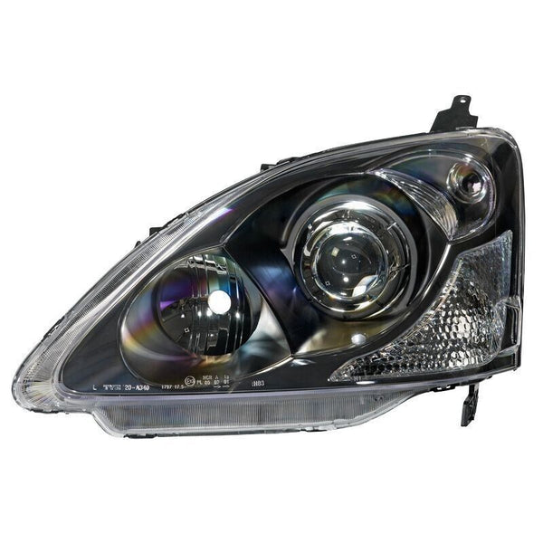 ATS Headlights LED DRL Angel Eye Halo Honda Civic HB 2001-2005 Black Chrome