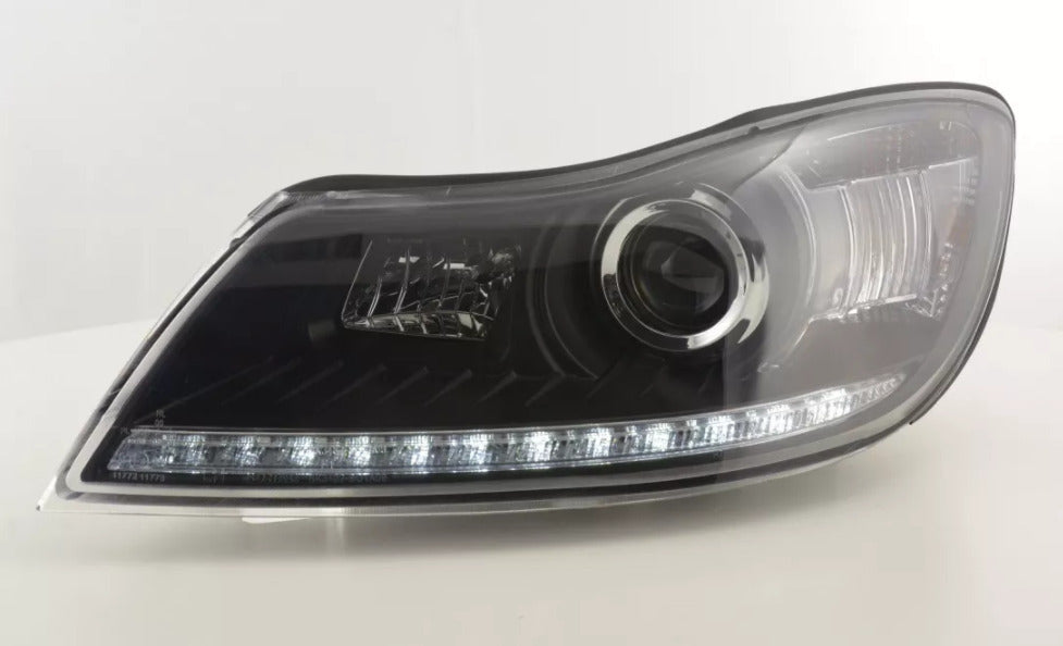 FK Pair LED DRL Lightbar headlights Skoda Octavia 2 Oktavia 2009+ 1Z MK2 black LHD