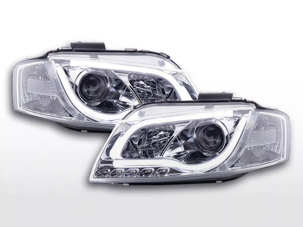 FK Pair LED DRL Headlights Halo Lightbar Audi A3 8P 8PA 03-08 BLACK S3 LHD