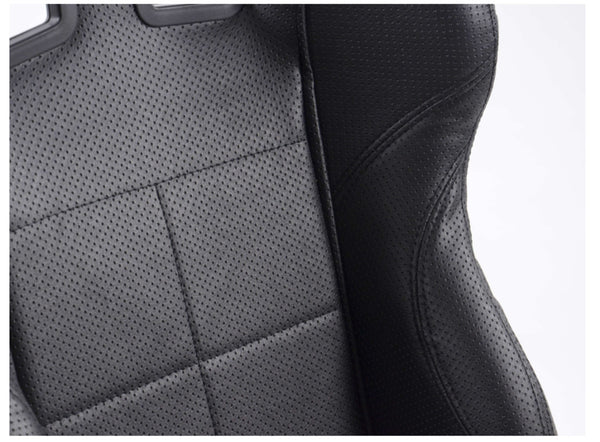 SCE Sportive Universal Reclining Bucket Sports Seats Black Edition Perforated SL