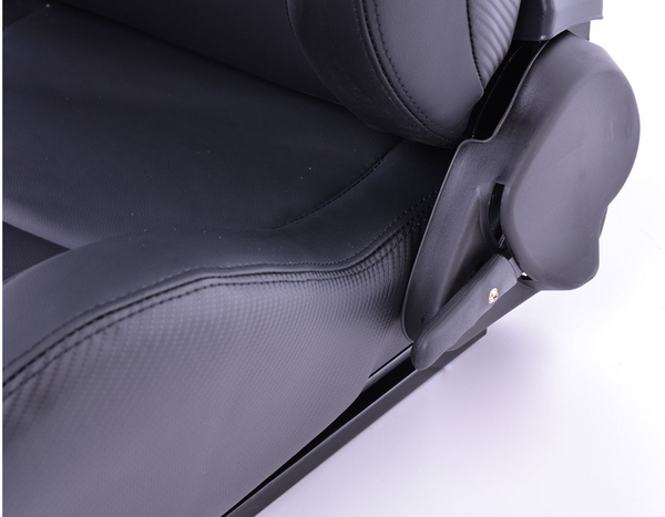 FK Pair Universal Reclining Bucket Sports Seats - Matte Carbon & Black Edition