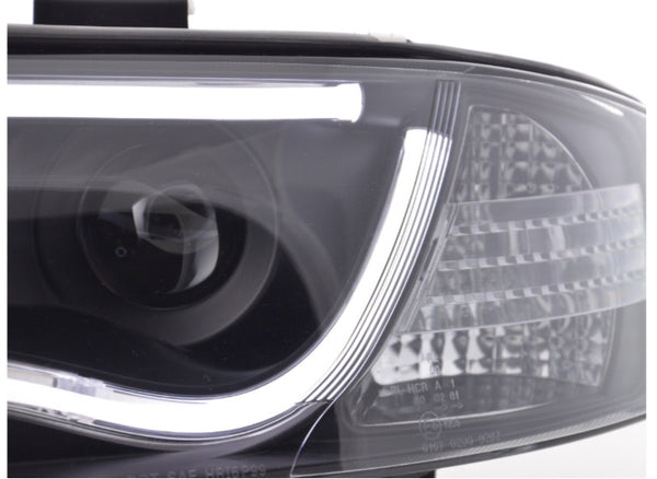 FK LED DRL Lightbar Deluxe Projector headlights Audi A4 4B C5 01-04 BLACK RHD S4