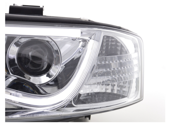 FK Paar LED-Scheinwerfer LED DRL Halo Lightbar A6 C5 4B 01-04 Chrom RHD