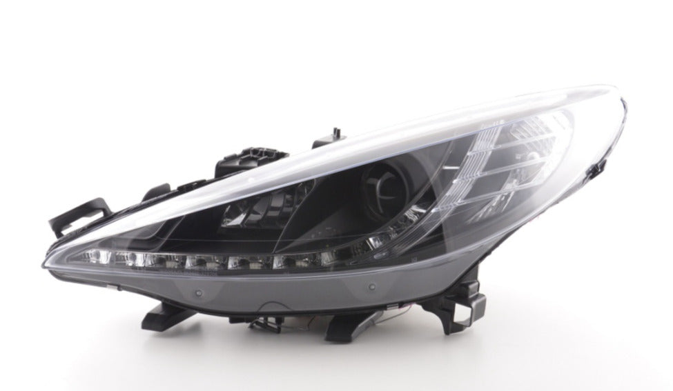 FK Set LED DRL Angel Eye Projector headlights Peugeot 207 2006+ black RHD