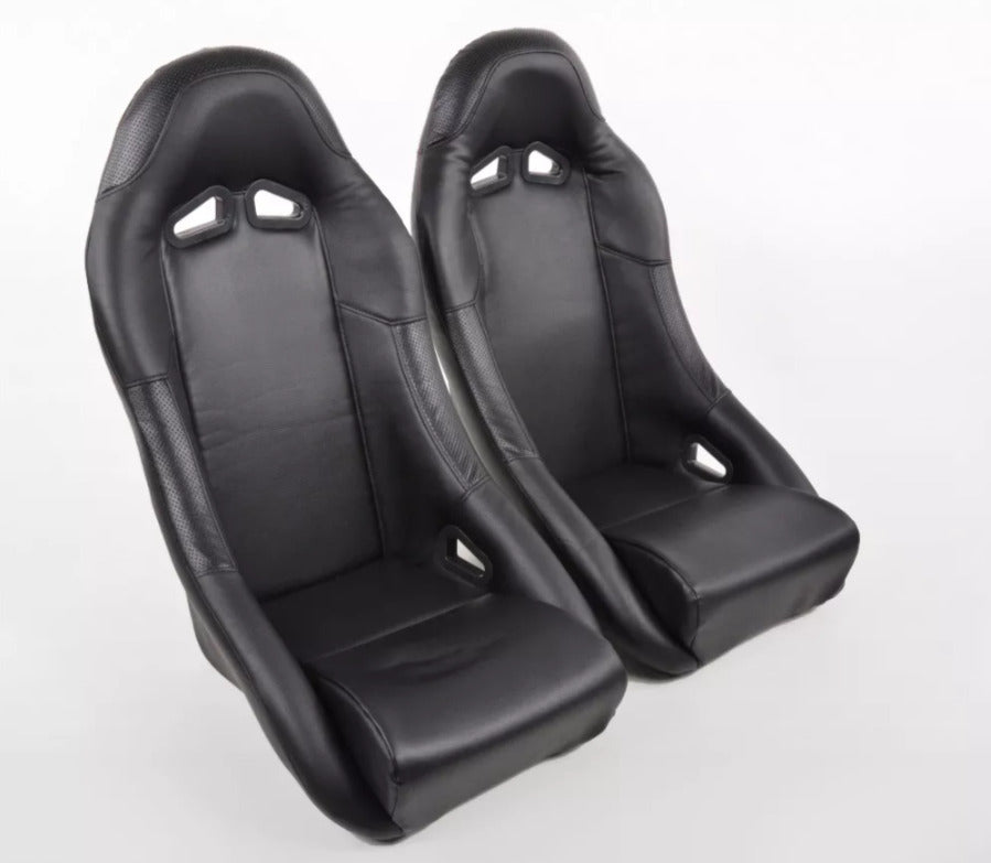 FK Pair Universal ClubSport Fixed Back Bucket Sports Seats Black Edition