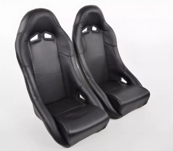 FK Pair Universal ClubSport Fixed Back Bucket Sports Seats Black Edition