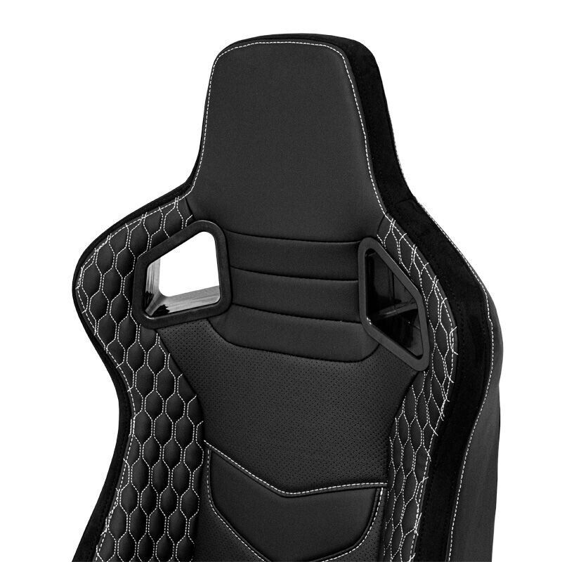 ATS x2 Universal Pair Sports Recline Bucket Seats Black Silver Stitch + runners