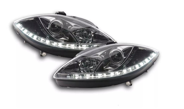 FK Pair LED DRL Lightbar Halo headlights Seat Leon 1P 2 MK2 09+ Chrome LHD