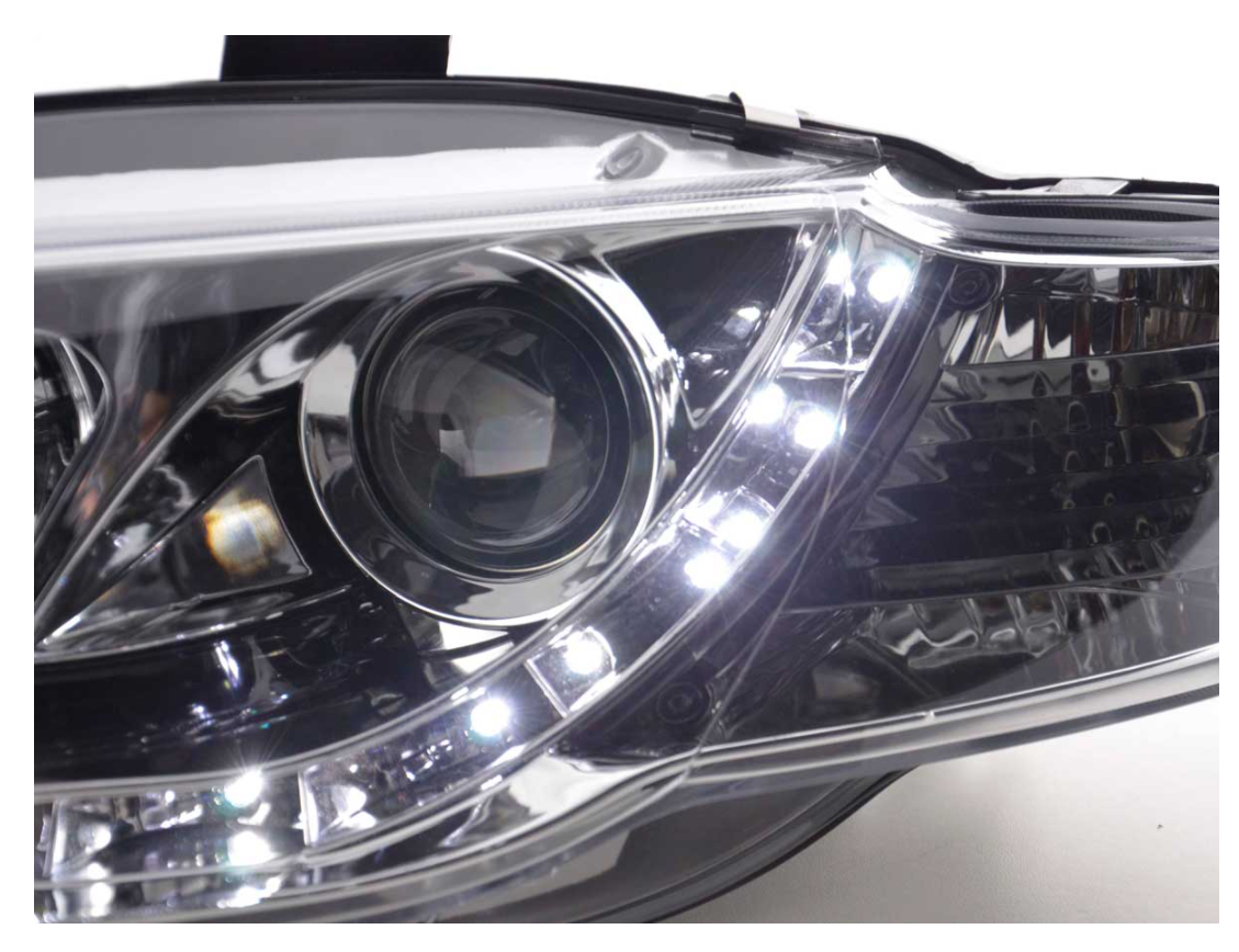 FK LED DRL Halo Lightbar Headlights Audi A4 B7 8E 05-07 chrome LHD S4