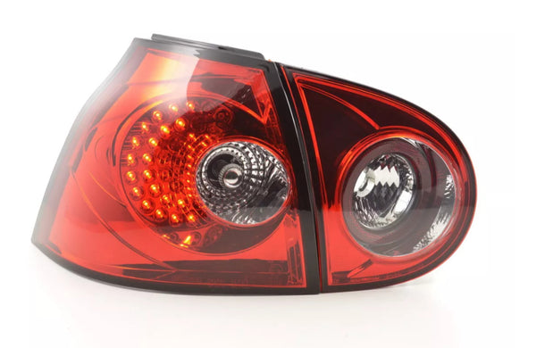 FK Pair LED Rear Lights Lightbar VW Golf 5 MK5 03-08 red 1K RHD inc harnesses