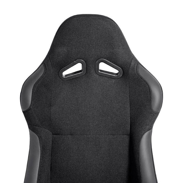 AUTOSTYLE BW x2 Universal Pair Sports Bucket Seats Black Fixed Back slide runner