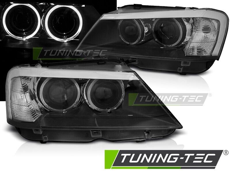 Tuning-Tec LED DRL Halo Ring Headlights BMW X3 F25 10-14 Black LHD