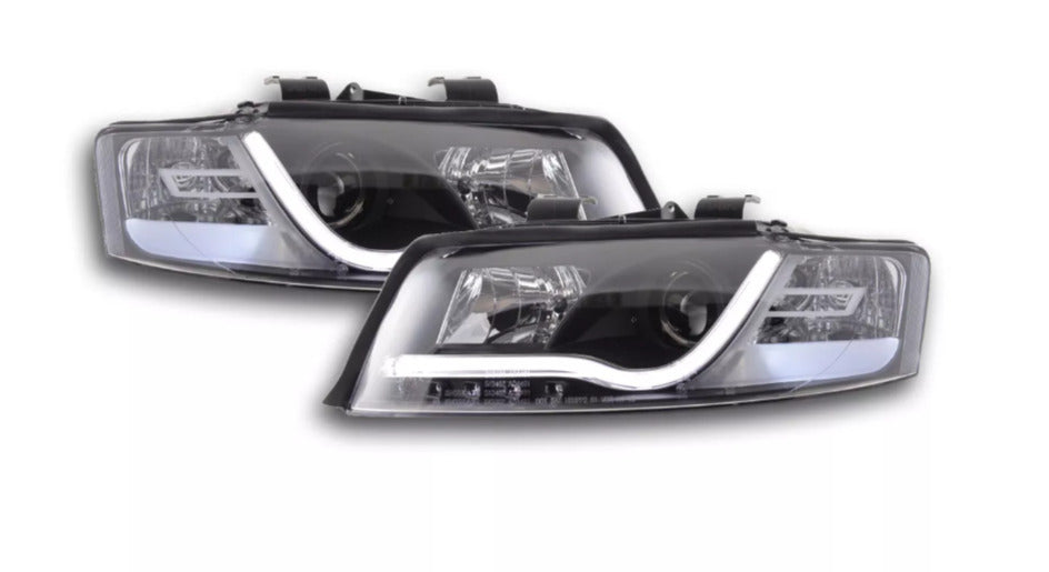 FK LED DRL Lightbar Deluxe Edition Headlights Audi A4 B6 8E 01-04 BLACK RHD S4