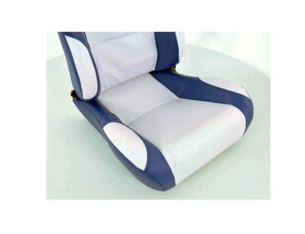 FK Pair Universal Reclining Bucket Sports Seats - Miami White & Blue Edition