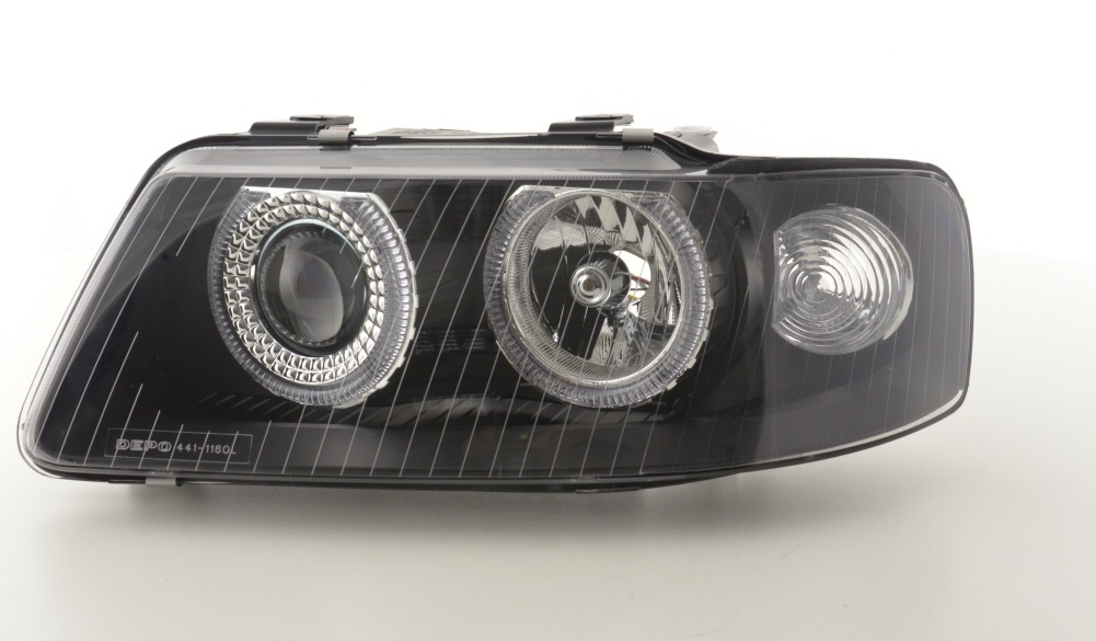 FK LED DEL Scheinwerfer Angel Eyes Halo Audi A3 8L 01-03 schwarz S3 LHD &amp; RHD