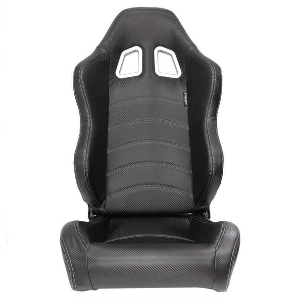 AST x2 Universal Sports Bucket Seats Carbon Fibre Black Fold Recline + slides