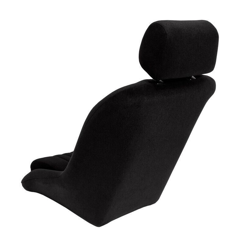 AS x2 Univ Classic Car Retro Kit Sports Fixed Back Bucket Seats Black inc slides