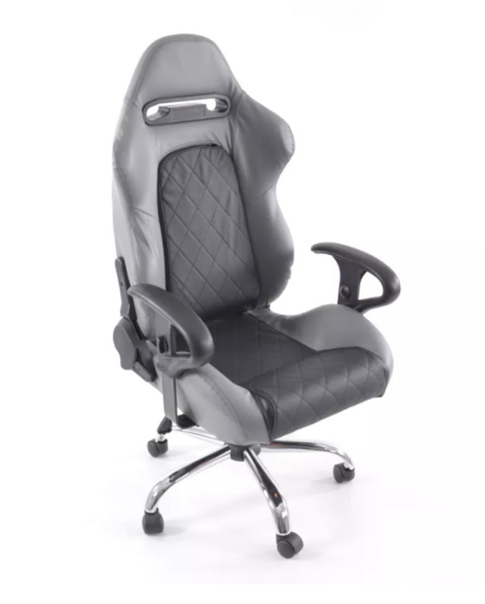 FK Executive Bucket Seat Office Swivel Gamer Chair - Motorsport Grey & Black