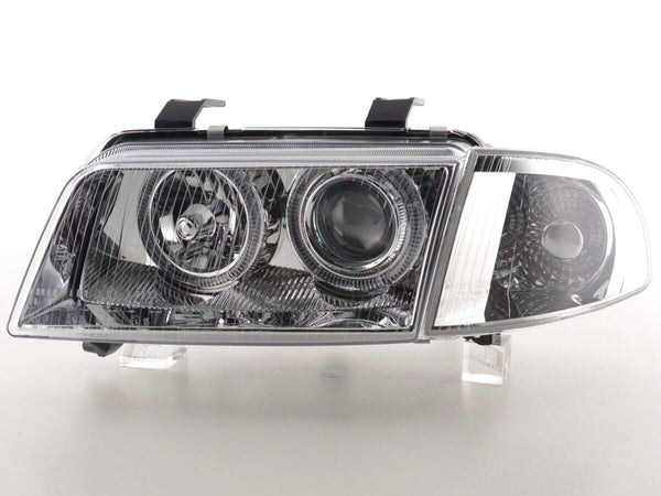 FK Pair LED DRL Halo Headlights Audi A4 B5 8D 95-99 Chrome LHD + RHD Universal