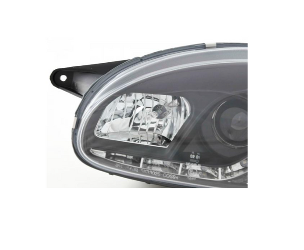 FK Paar LED DRL LIGHTBAR Projektorscheinwerfer Opel Corsa B 94-00 schwarz LHD