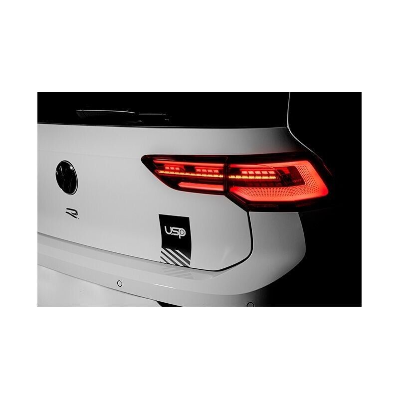 AS Pair VW Golf 8 MK8 20+ R FL LED DRL Rear Lights Dynamic Taillights Smoke UNIV