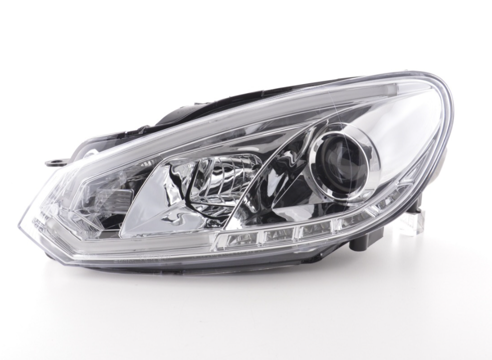 FK VW Golf 6 MK6 LED Devil Eye Project Headlights DRL GTI R20 08-12 Chrome LHD