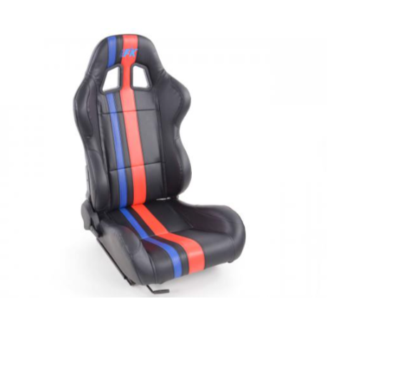 FK Universal Reclining Bucket Sports Seats - Black Blue Red Stripe Edition