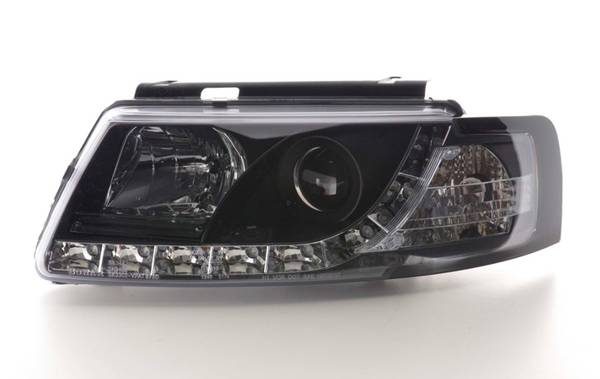 FK Set LED DRL Halo Eye Lightbar Headlights VW Passat 3B B5 97-00 black LHD