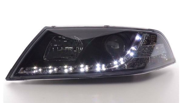 FK Pair LED DRL Lightbar Halo headlights Skoda Octavia 2 04-08 1Z MK2 black LHD