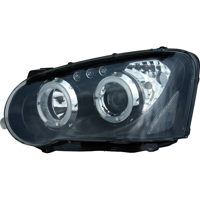 AS Pair LED DRL Halo Ring Eye Headlights Subaru Impreza 03-05 Black LHD