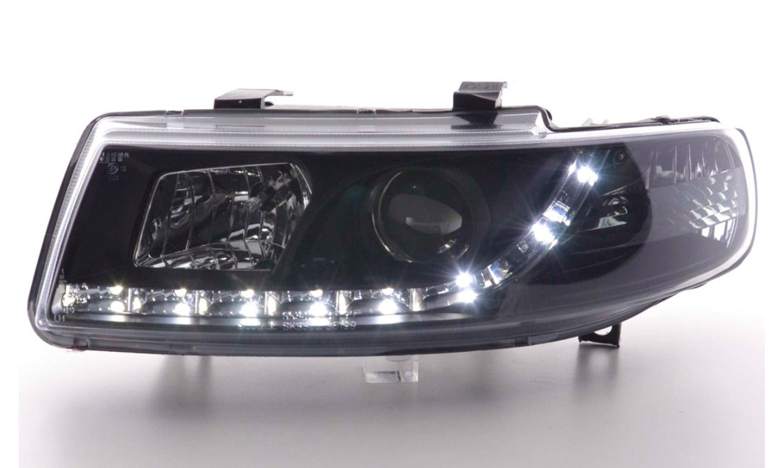 FK Pair LED DRL Projector Angel Eyes headlights Seat Leon 1M 99-05 black LHD