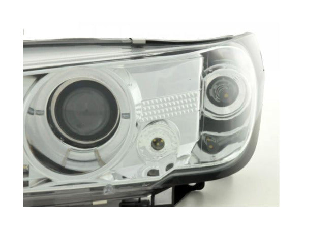 FK LED DRL Halo Headlights Peugeot 106 S1 1 MK1 93-63 Chrome