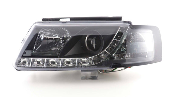 FK Pair LED DRL Halo Eye Lightbar Headlights VW Passat 3B B5 97-00 black LHD