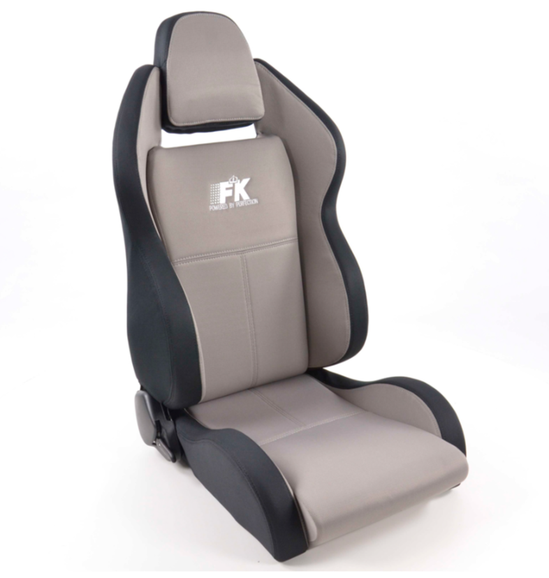 FK Pair Universal Reclining Bucket Sports Seats - Race Black & GREY Edition