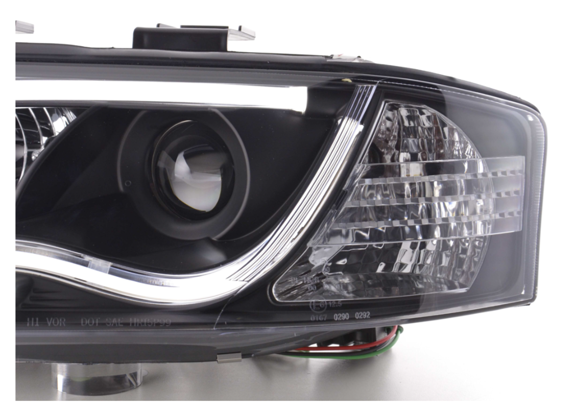 FK LED Headlights LED DRL Lightbar A6 C5 4B 97-01 Black S6 S-Line LHD