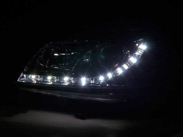 FK LED DRL Lightbar Headlights Halo Projector Opel Zafira A 99-04 Chrome VXR LHD