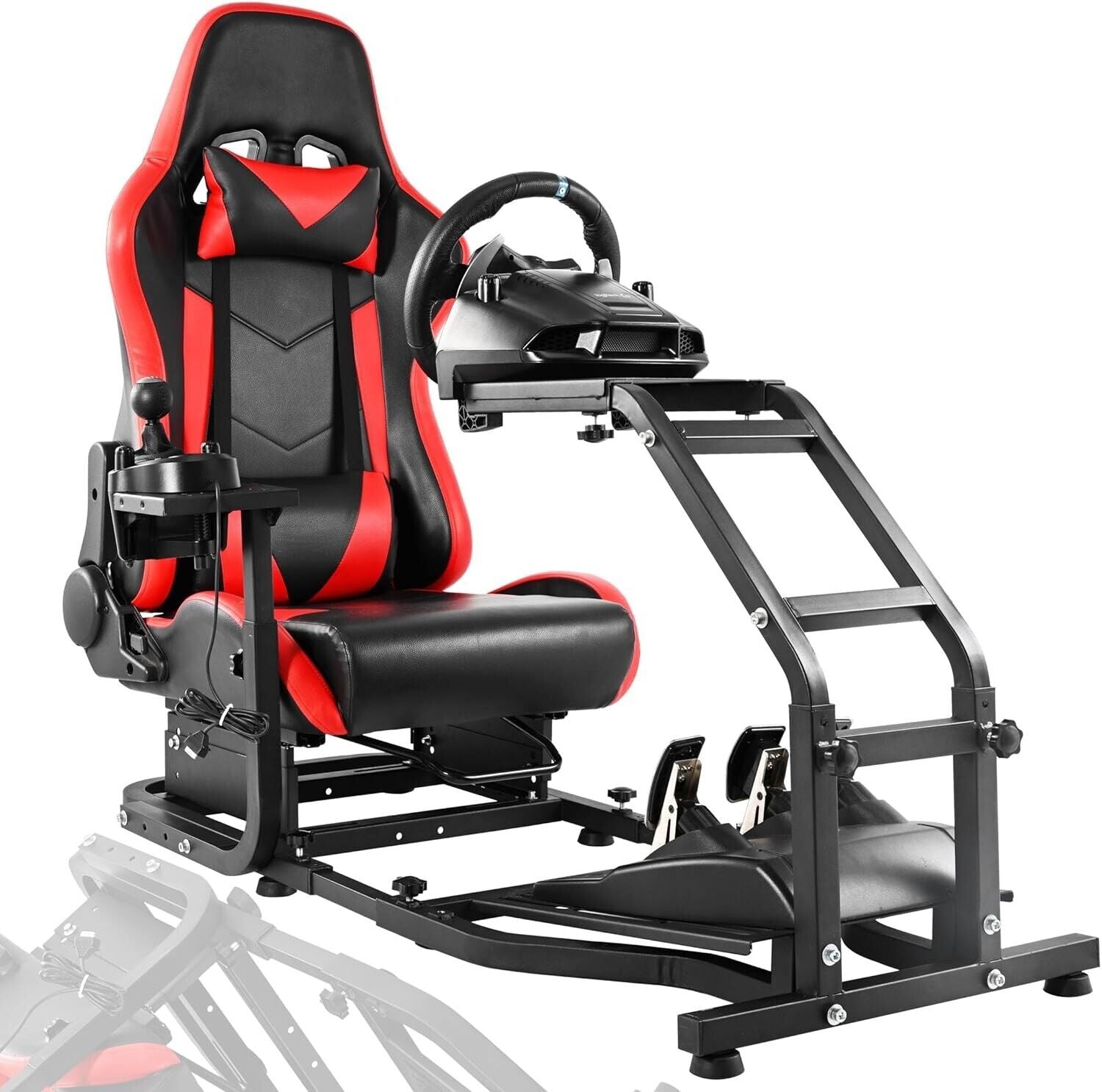 Driving Game Sim Racing Frame & Seat Rig Add Wheel Pedals Xbox PS PC C ...