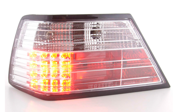 FK Paar LED-RÜCKLEUCHTEN Mercedes E-Klasse W124 85-96 Chrom LHD Smoke Black AMG