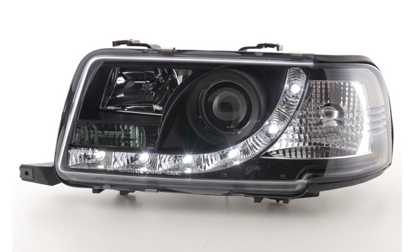 FK Pair LED DRL Lightbar Headlights Audi 80 B4 8C 91-94 black LHD