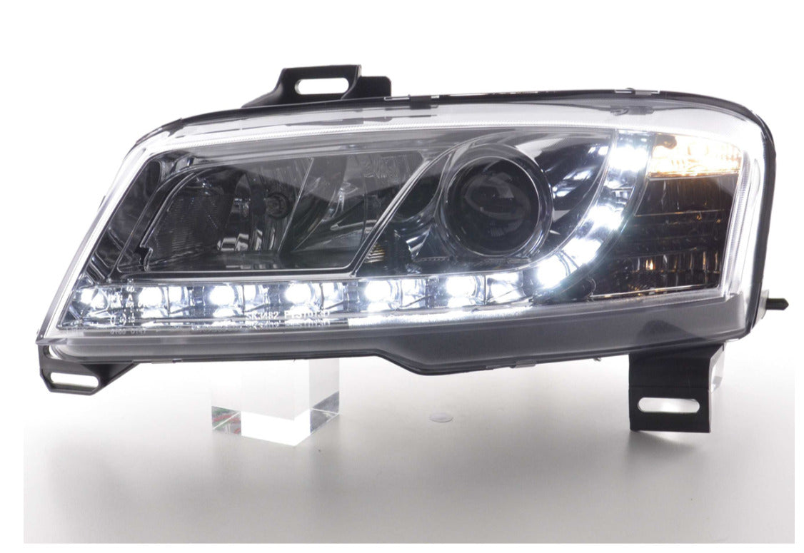 FK Pair LED DRL Lightbar Halo Headlights Fiat Stilo 3dr 192 01-06 Chrome LHD