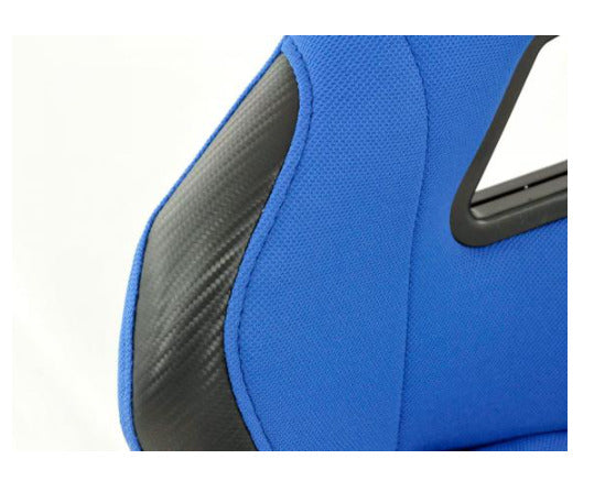 FK Universal Full Fixed Back Bucket Sports Seats BLUE Edition Track Drift STyle