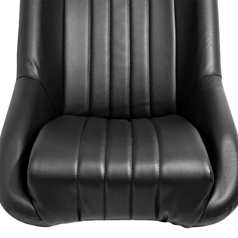 AS x2 Univ Classic Car Retro Kit Sports Fixed Back Bucket Seats Black + slides